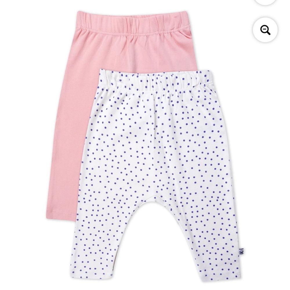 New Honest Baby Clothing Organic Cotton 2pk Footless Harem Pants Baby Girl Pink